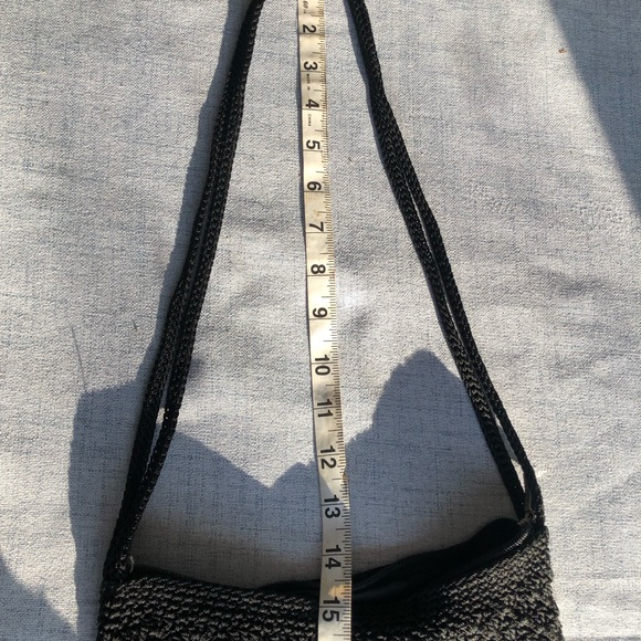 90’s Y2K Black Crochet Shoulder Bag by Chateau - Picture 4 of 9